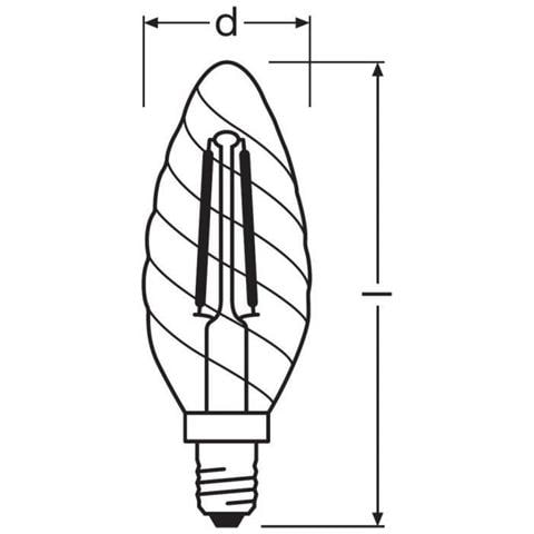 Lampadina Led Filamento Trasparente Fiamma Ritorto - 2.5w Equivalente 25w E14 - Bianco Caldo - Foto 1