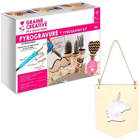 Kit Pirografia + Sospensione Per Gagliardetto In Legno Di Unicorno - Foto 1