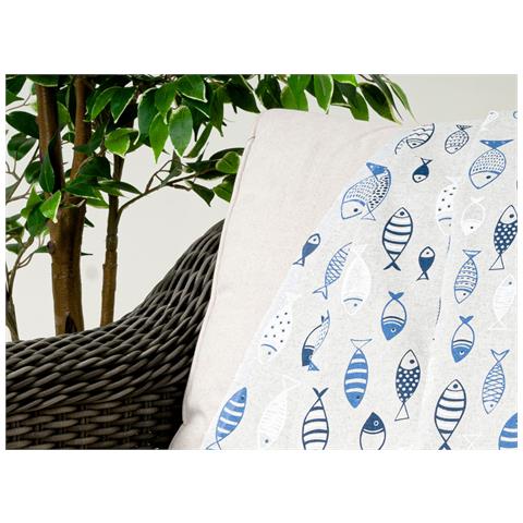 Telo Arredo Granfoulard Copritutto Cotone Made Italy Vari Disegni Arredatutto Copriletto Multiuso 1 Piazza Pesci Azzurro - Foto 10
