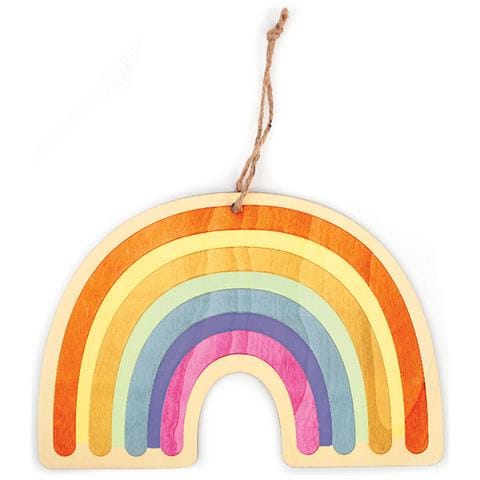 Sospensione Arcobaleno In Legno Per Decorare - 16 X 25 Cm - Foto 1