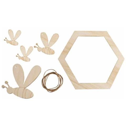 Sagome Di Api In Legno Con Nido 15,5 X 13,5 Cm - Foto 1