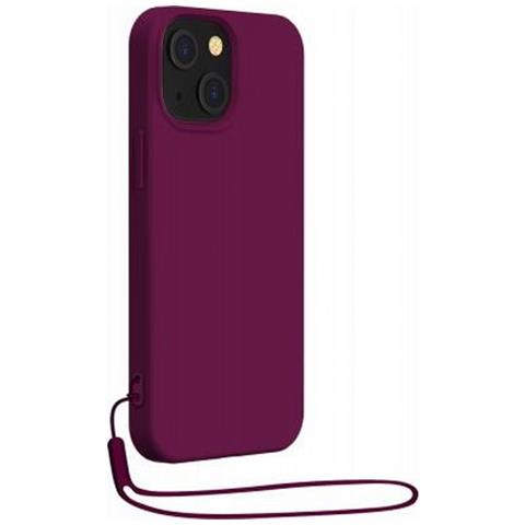 Cover In Silicone Per Iphone 14 Plus Con Cinturino Da Polso Abbinato, Viola - Foto 1