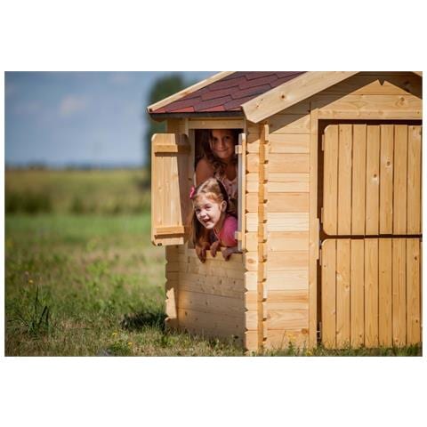 Casetta Legno Per Bambini - Casetta Giocattolo Per Bambini - L112xl146xa145cm / 1,1m2 - Casetta Da Gioco Da Esterno - Casetta Da Giardino Timbela M516-1 - Foto 7
