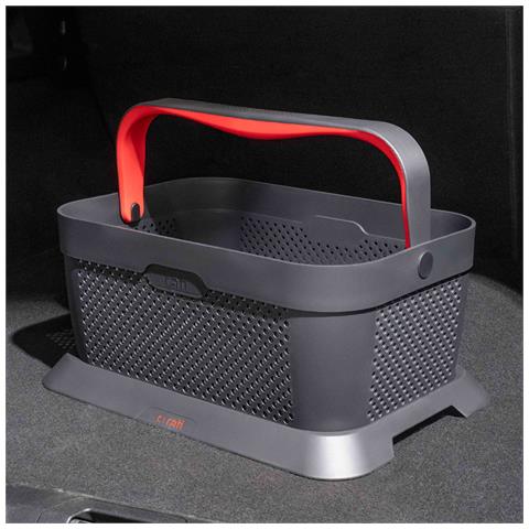 Rati Basket - Rosso, Cestino Per Auto Con Adattatore Di Fissaggio Al Bagagliaio, Antiscivolo E Stabile Durante La Guida I 94% Di Materiale Riciclato - Foto 2