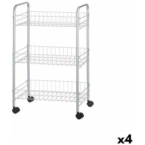Carrello Per Verdure Argentato Metallo Plastica 37 X 27 X 62,3 Cm (4 Unità) - Foto 1