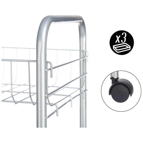 Carrello Per Verdure Argentato Metallo Plastica 37 X 27 X 62,3 Cm (4 Unità) - Foto 2