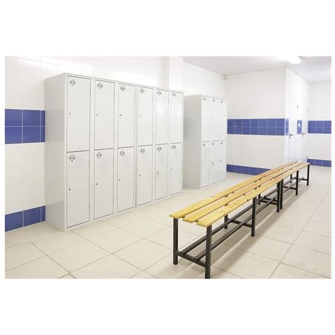 Armadietto Metallo Grigio Chiaro 2 Compartimenti (180 X 30 X 50 Cm) - Foto 2