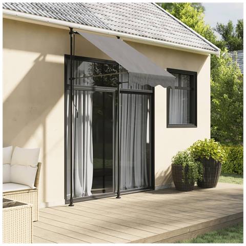 Tenda Da Sole Retrattile Antracite 100x150 Cm Tessuto E Acciaio - Foto 1