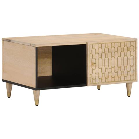 Tavolino Da Salotto 80x50x40 Cm Legno Massello Di Mango - Foto 1