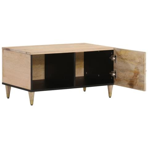 Tavolino Da Salotto 80x50x40 Cm Legno Massello Di Mango - Foto 2