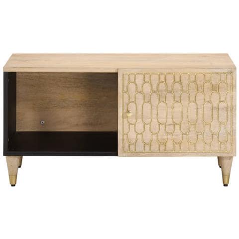 Tavolino Da Salotto 80x50x40 Cm Legno Massello Di Mango - Foto 3