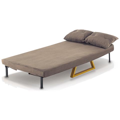 Poltrona Letto Reclinabile 2 Posti Chaise Lounge In Velluto Convertibile Marrone - Foto 5