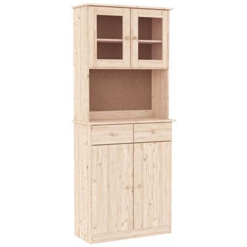Credenza Alta 77x35x188 Cm In Legno Massello Di Pino - Foto 1