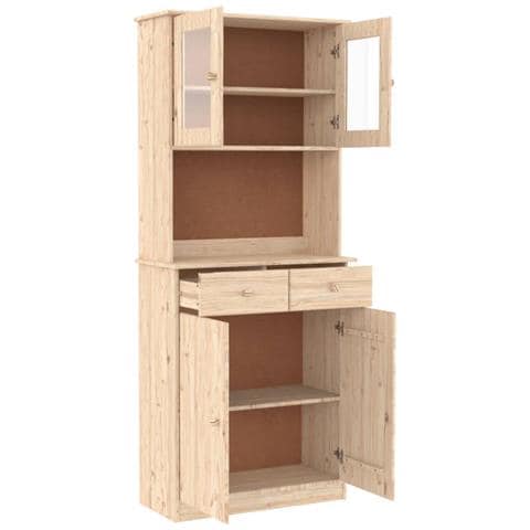 Credenza Alta 77x35x188 Cm In Legno Massello Di Pino - Foto 10