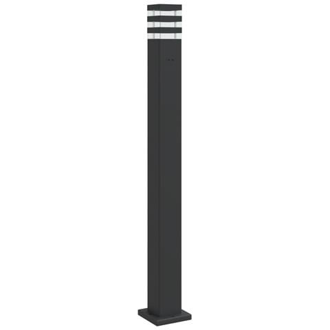Lampada Da Terra Per Esterni Con Presa Nera 110 Cm Alluminio - Foto 2