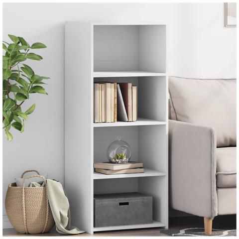 Credenza Bianca 50x41x124 Cm In Legno Multistrato - Foto 1