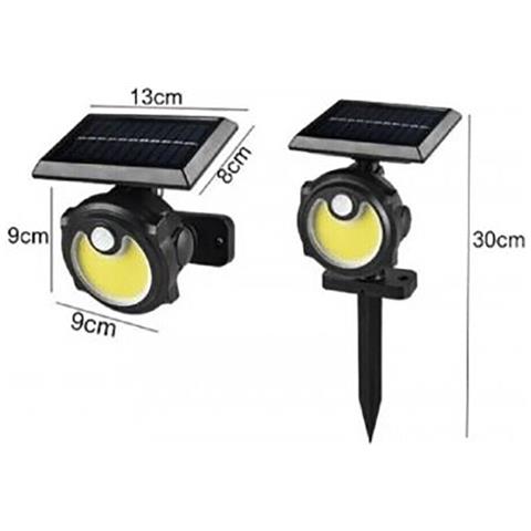 Picchetto Giardino Energia Solare 56 Cob Led Luce Fredda Sensore Movimento B0391 - Foto 5