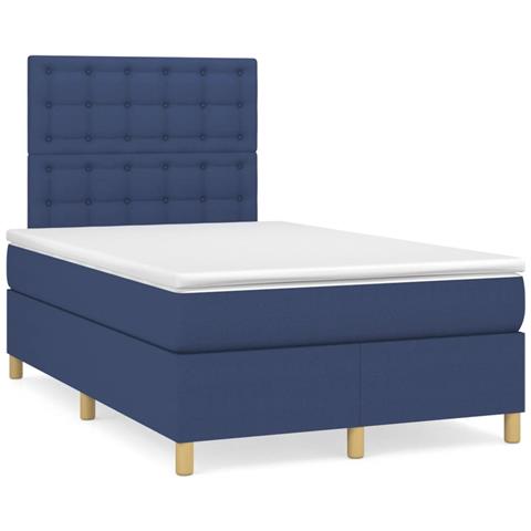 Giroletto A Molle Con Materasso Blu 120x190 Cm In Tessuto - Foto 1
