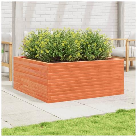 Fioriera Giardino Marrone Cera 110x110x46cm Legno Massello Pino - Foto 3