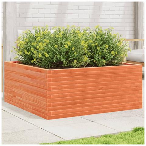 Fioriera Giardino Marrone Cera 110x110x46cm Legno Massello Pino - Foto 1