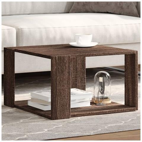 Tavolino Salotto Rovere Marrone 51,5x51,5x30 Legno Multistrato - Foto 1