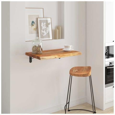 Mensola A Muro 50x40x2,5cm Rettangolare Legno Acacia Bordi Vivi - Foto 8