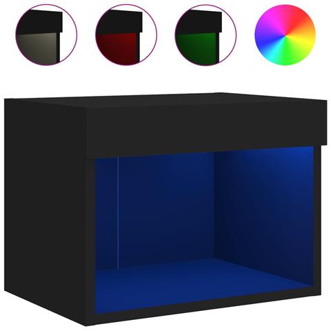 Comodino Con Luci Led A Parete Nero - Foto 2