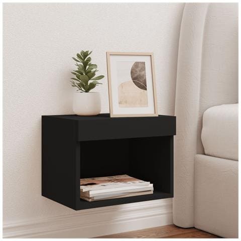 Comodino Con Luci Led A Parete Nero - Foto 3