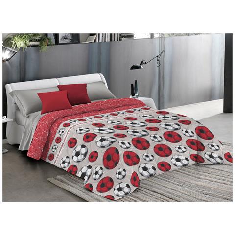 Trapunta Piumone Invernale Linea Pensieri Delicati Disegno Calcio Singolo Rosso - Foto 1