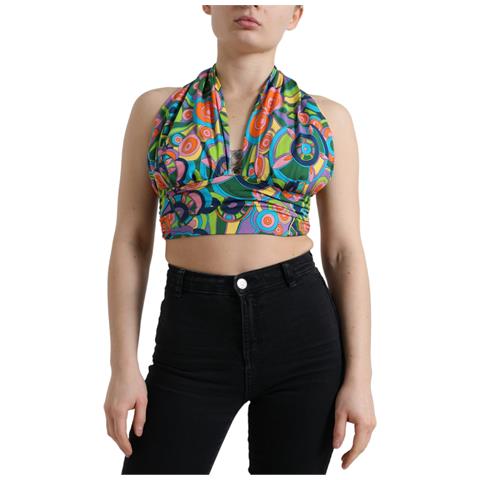 Canotta Corta Senza Maniche Scollo All'americana Multicolore - It40-s - Foto 1