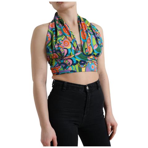 Canotta Corta Senza Maniche Scollo All'americana Multicolore - It40-s - Foto 2