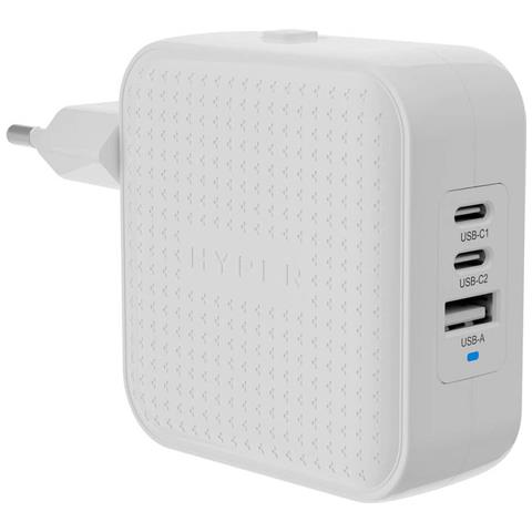 CARICATORE DA VIAGGIO 70W WH USB-C GAN (3C+1A) BIANCO - Foto 1