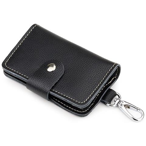 Portafoglio Portachiavi In Pelle Da Uomo - Organizer Per Chiavi Sottile E Compatto Black - Foto 7