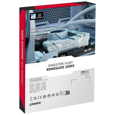 FURY 24GB 8400MT /s DDR5 CL40 CUDIMM Renegade White XMP - Foto 4