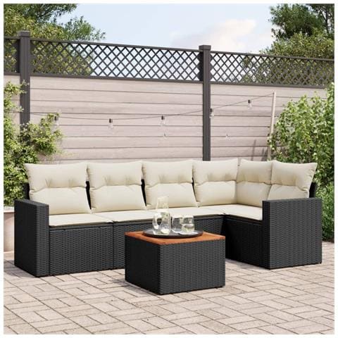 VidaXL Divano Giardino 2 Posti In Polyrattan Nero Con Cuscini - Elegante E Resistente