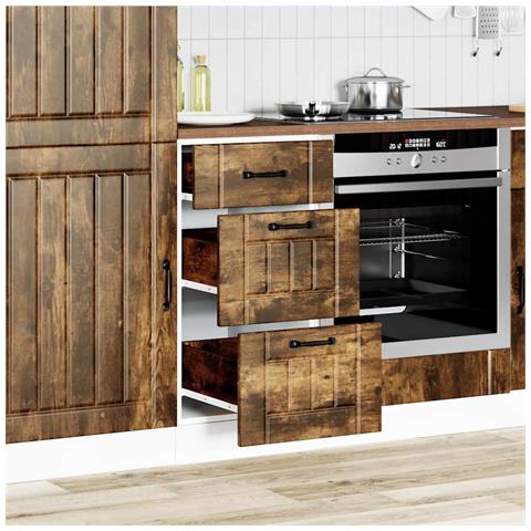 Base Da Cucina Lucca Rovere Fumo In Legno Multistrato - Foto 3