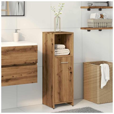 Armadietto Bagno Artigianale 30x30x95 Cm In Legno Multistrato - Foto 3