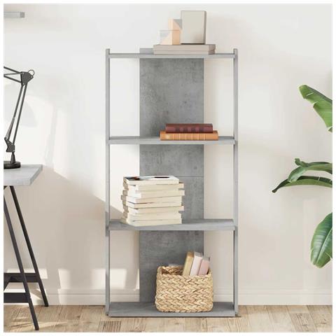 Libreria 3 Ripiani Grigio Cemento 60x30x120 Cm Multistrato - Foto 3