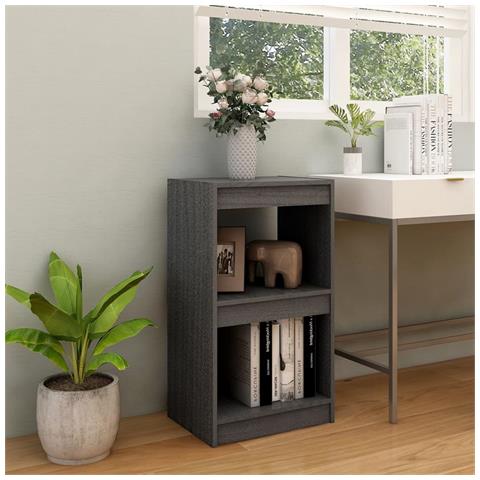 Lusso Casadino - Libreria Grigia 40x30x71,5 Cm In Legno Massello Di Pino - Foto 2