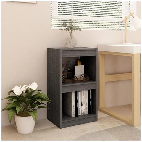 Lusso Casadino - Libreria Grigia 40x30x71,5 Cm In Legno Massello Di Pino - Foto 8