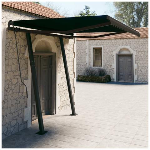 Lusso Casadino -  Tenda Da Sole Retrattile Automatica Con Pali 3x2,5 M Antracite - Foto 8