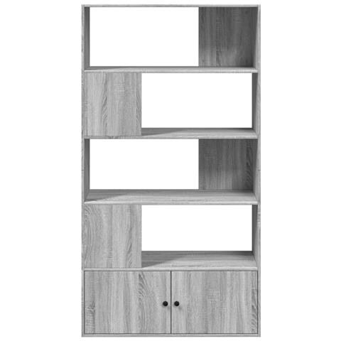 Lusso Casadino -  Libreria Grigio Sonoma 100x36x189 Cm In Legno Multistrato - Foto 2
