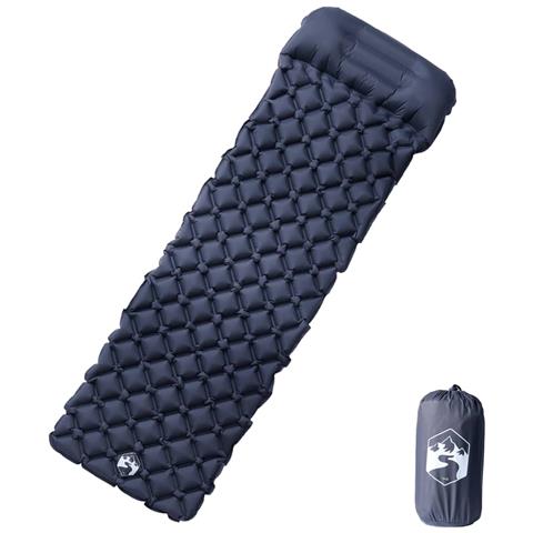 Materasso Campeggio Gonfiabile con Cuscino 1 Persona Grigio - Foto 1