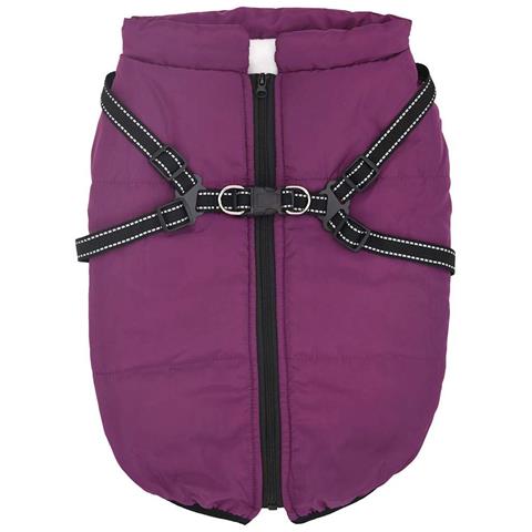 Cappotto Cani Imbracatura Impermeabile Riflettente Viola L52 - Foto 2