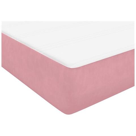 Giroletto a Molle con Materasso Rosa 140x220 cm in Velluto - Foto 9
