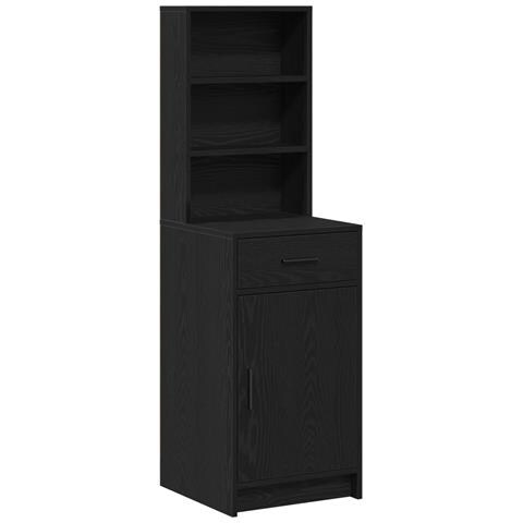 Armadio Alto in Rovere Nero - 40x41x135 cm, Realizzato in Legno Ingegnerizzato - Foto 1