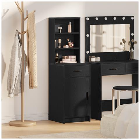 Armadio Alto in Rovere Nero - 40x41x135 cm, Realizzato in Legno Ingegnerizzato - Foto 2