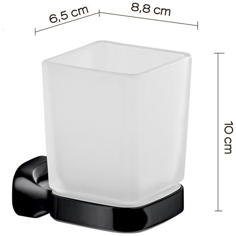 Portaspazzolini Da Muro In Acciaio Inox E Cromall St10 Serie Stelvio Nero Opaco - Foto 2