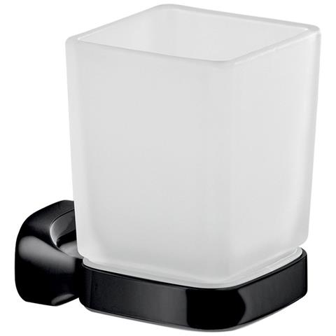 Portaspazzolini Da Muro In Acciaio Inox E Cromall St10 Serie Stelvio Nero Opaco - Foto 1