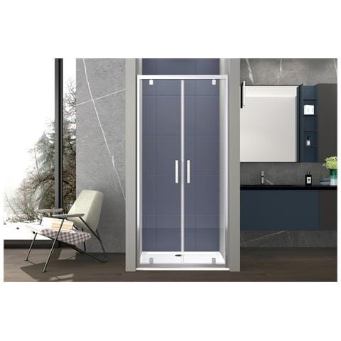 Box Doccia Nicchia 90 Cm Porta Due Battenti H195 Cm Gina Cromato - Foto 1